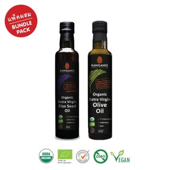 Bundle Pack – Organic Extra Virgin Golden Flaxseed Oil 275ml + Organic Extra Virgin Olive Oil 275ml