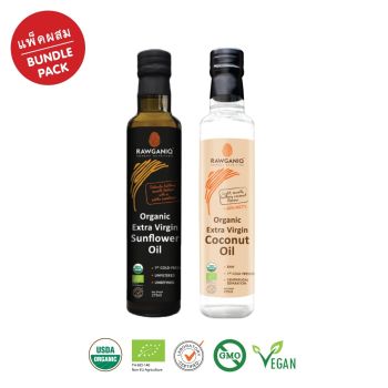 Bundle Pack – Organic Extra Virgin Sunflower Seed Oil 275ml + Organic Extra Virgin Coconut Oil 275ml