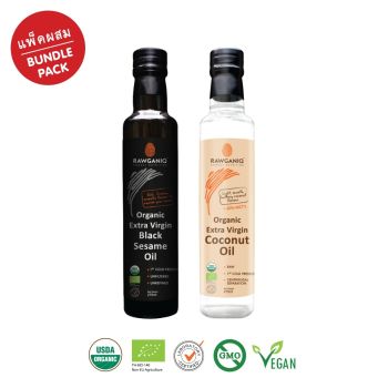 Bundle Pack – Organic Extra Virgin Black Sesame Seed Oil 275ml + Organic Extra Virgin Coconut Oil 275ml