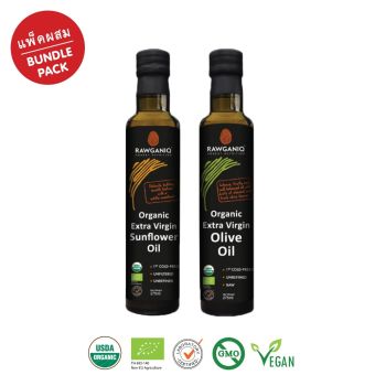 Bundle Pack – Organic Extra Virgin Sunflower Seed Oil 275ml + Organic Extra Virgin Olive Oil 275ml