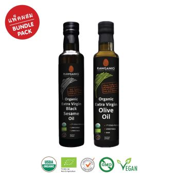 Bundle Pack – Organic Extra Virgin Black Sesame Seed Oil 275ml + Organic Extra Virgin Olive Oil 275ml