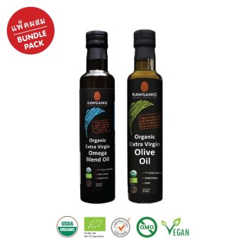 Bundle Pack – Organic Extra Virgin Omega Blend Oil (2:1:1) 275ml + Organic Extra Virgin Olive Oil 275ml