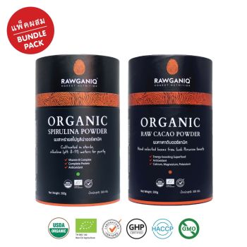 Bundle Pack – Organic Spirulina Powder + Organic Raw Cacao Powder