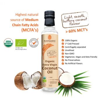 Organic Extra Virgin Coconut Oil, Cold Pressed, Unrefined